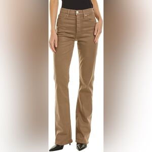 Hudson khaki coated denim 5 pocket boot cut jeans